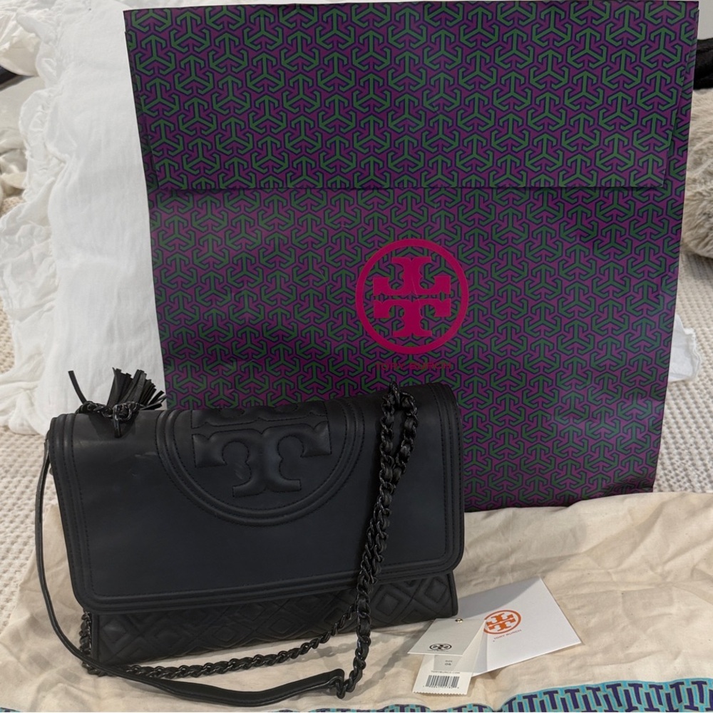 Tory Burch Black Crossbody Bag with Chain Strap